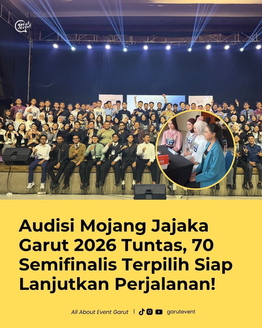 70 peserta lolos ke semifinal Pasanggiri Mojang Jajaka Kabupaten Garut 2026